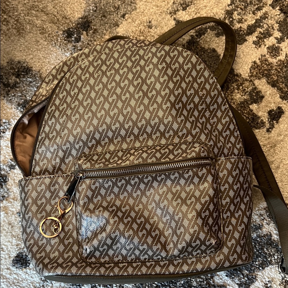 Nine West Olive and Brown Backpack